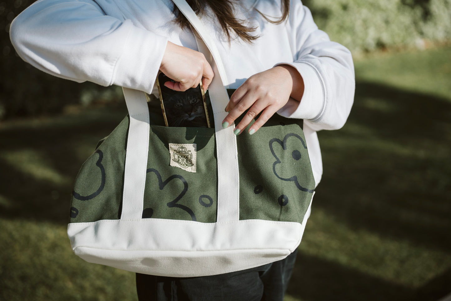 Flower Super Heavyweight Tote - Green