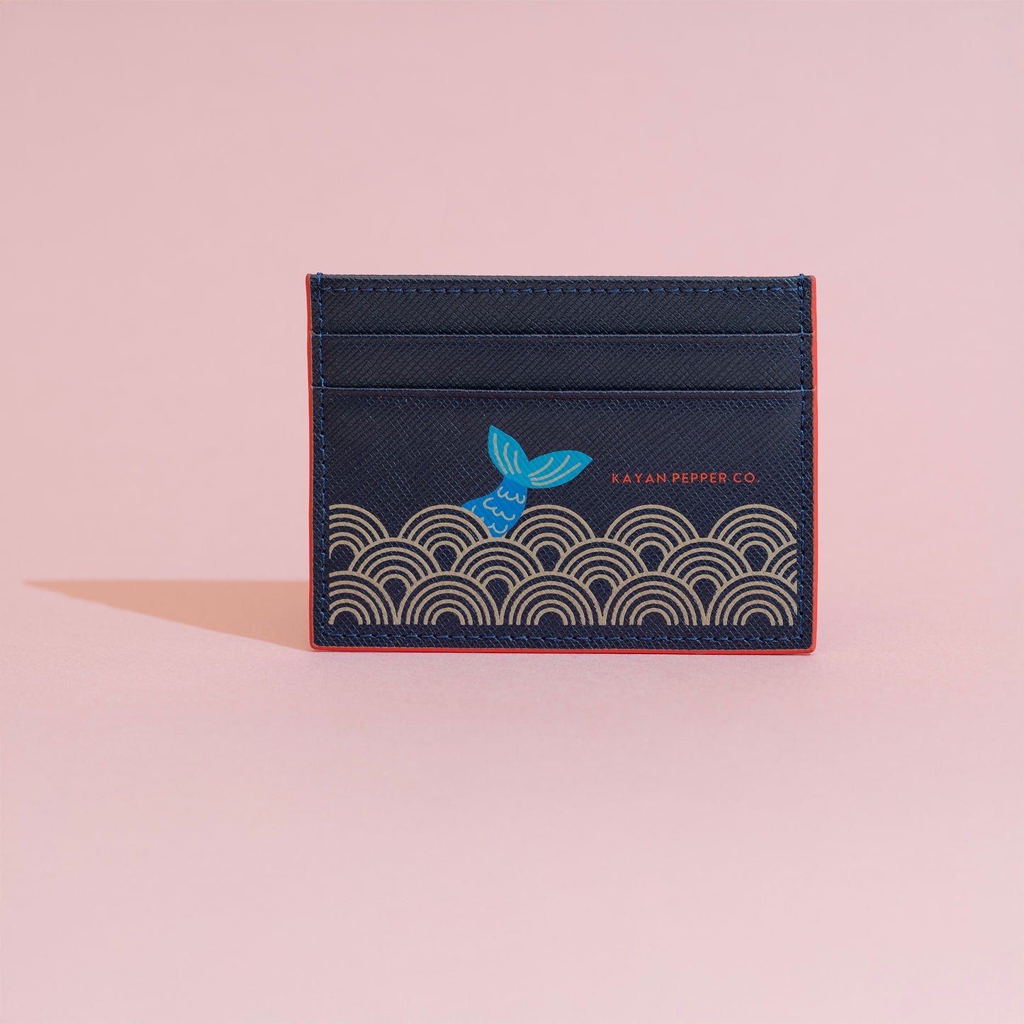 Shrimp at Sea - Saffiano Leather Card Holder