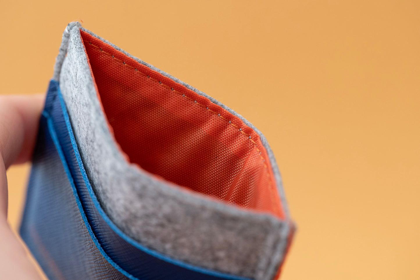 Ornery Goose - Saffiano Leather and Felt Card Holder