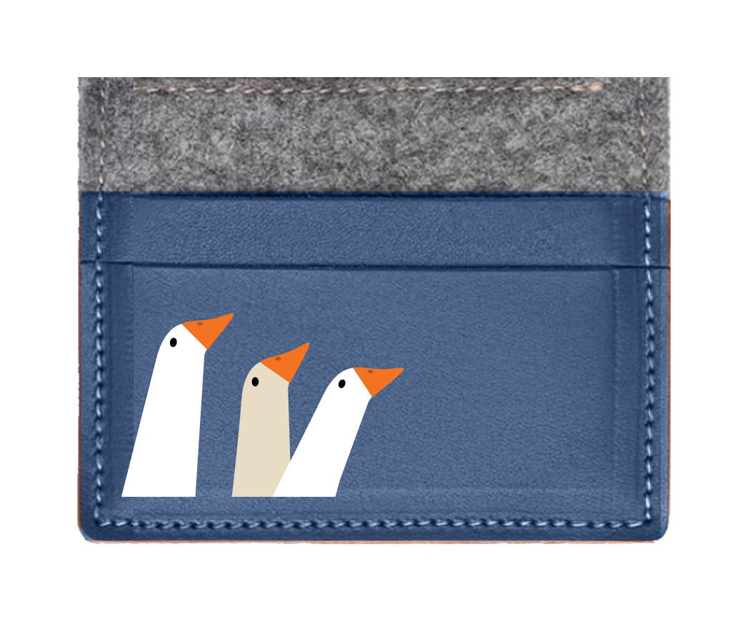 Ornery Goose - Saffiano Leather and Felt Card Holder