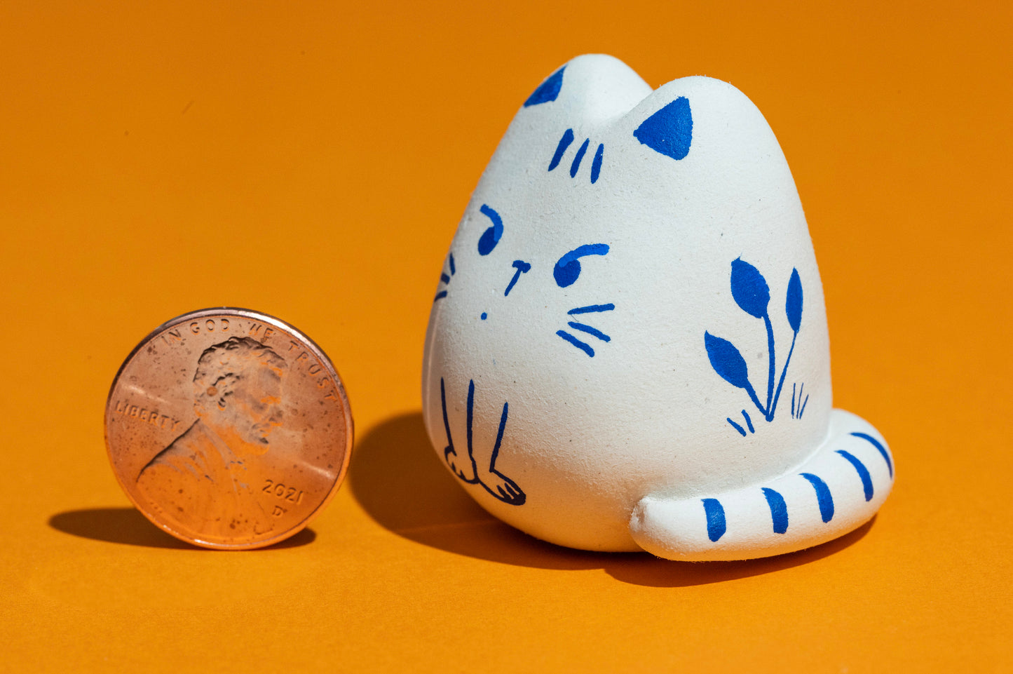 Norbert the Cat - Hand Made Clay Sculpture