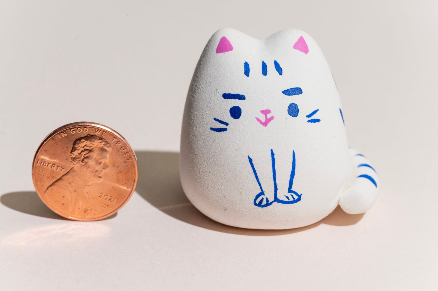 Ramona the Cat - Hand Made Clay Sculpture