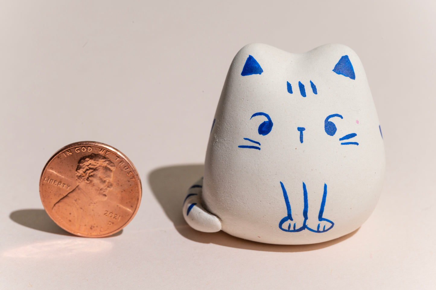 Mateo the Cat - Hand Made Clay Sculpture