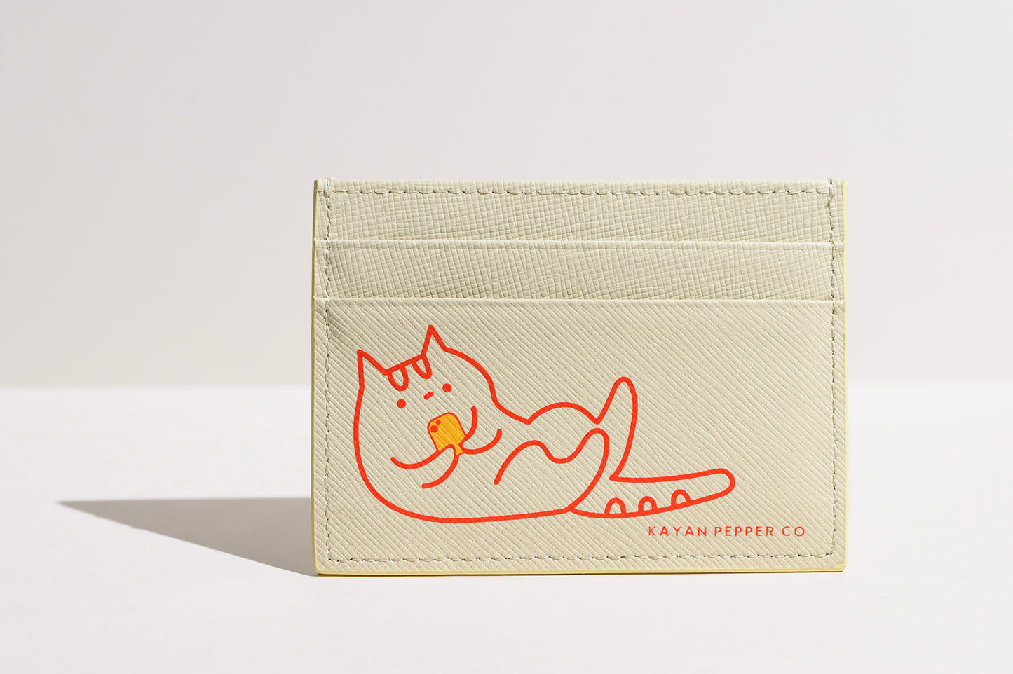 Doom Scrolling Cat - Saffiano Leather Card Holder