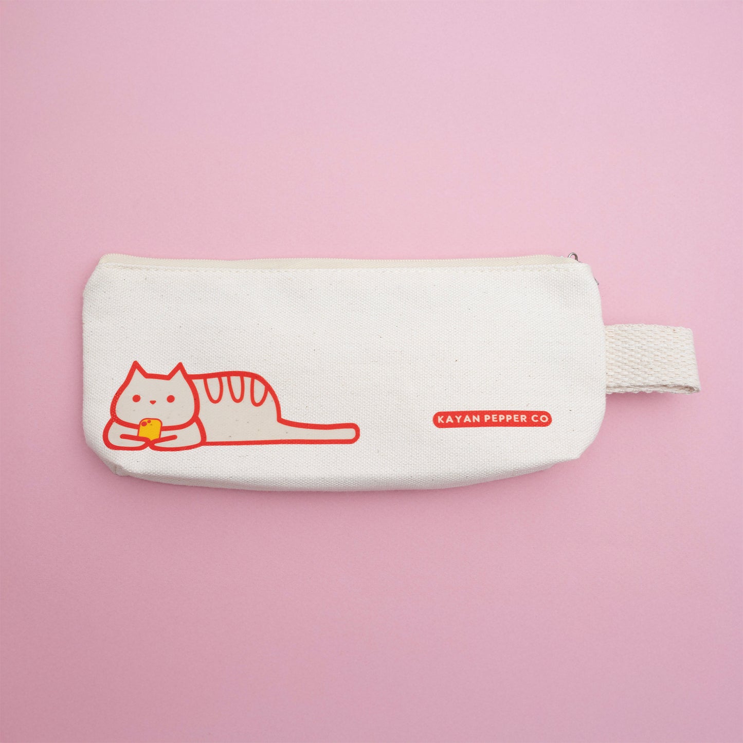 Doom Scrolling Cat Canvas Pencil Pouch