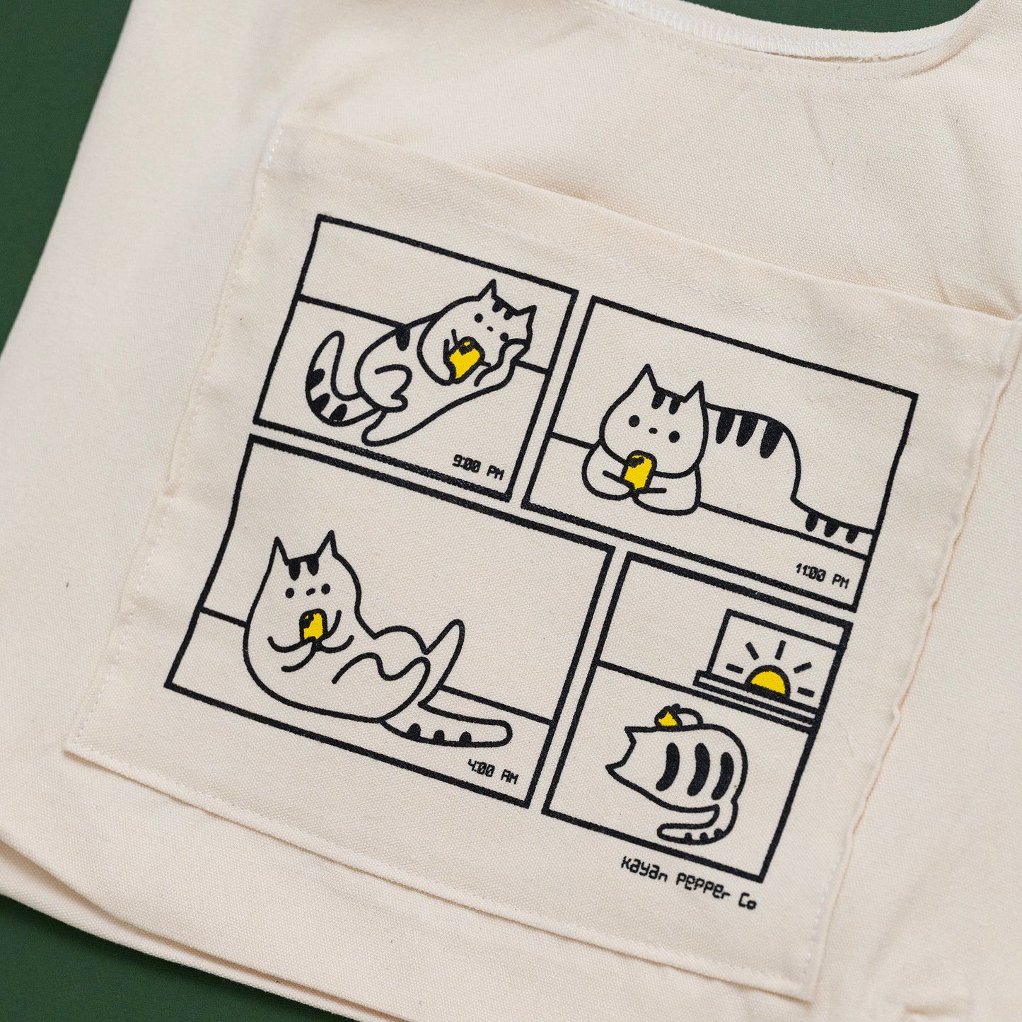 Doom Scrolling Cat - Screen Printed Heavy Canvas Tote Bag