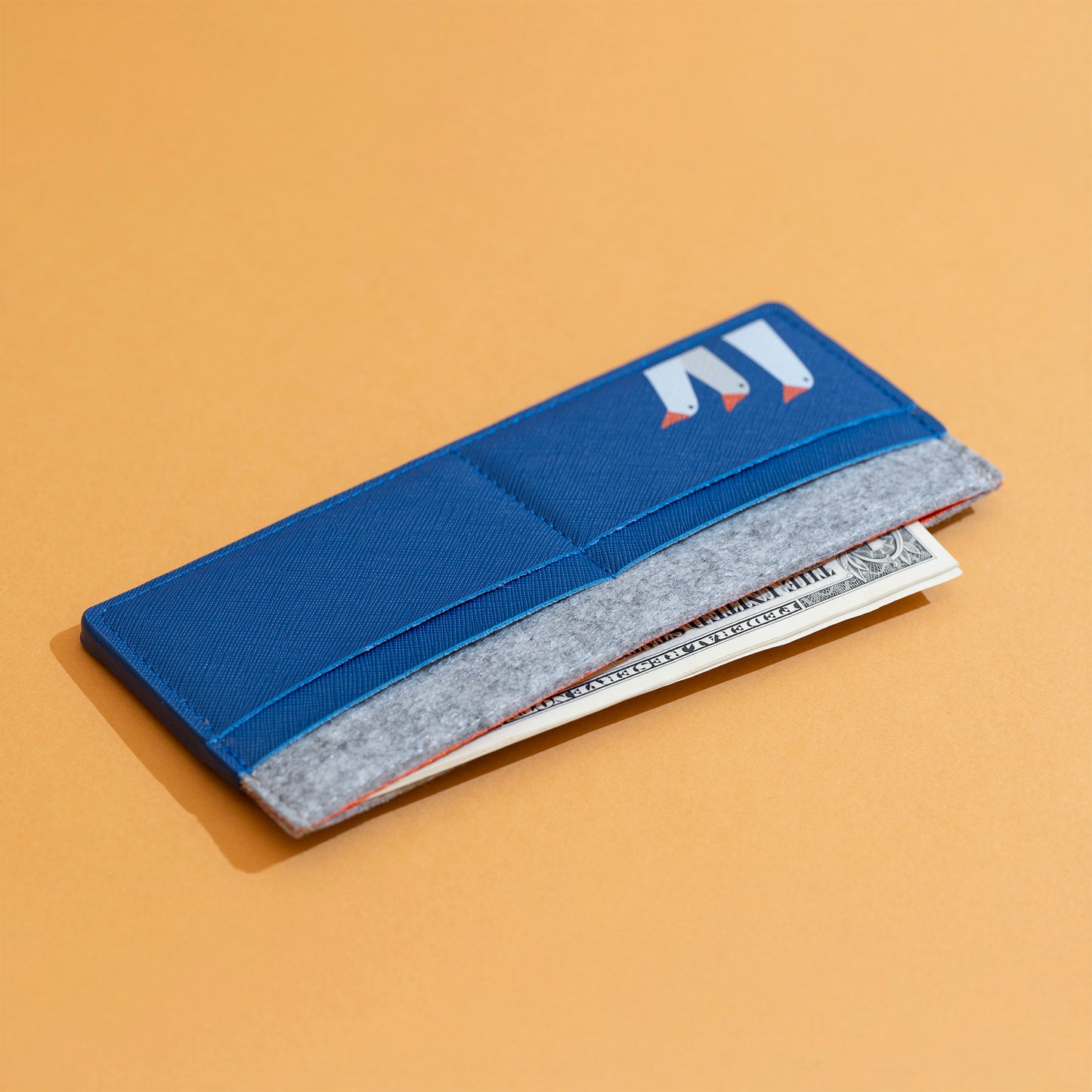 Ornery Goose - Saffiano Leather and Felt Wallet