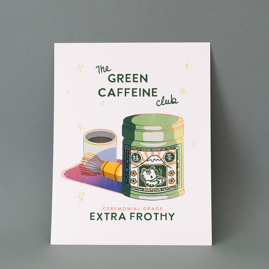Green Caffeine Club Giclee Print