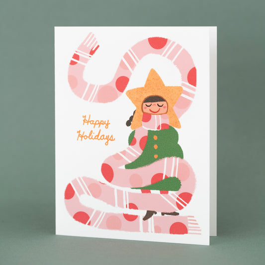 Holiday Scarf - Greeting Card