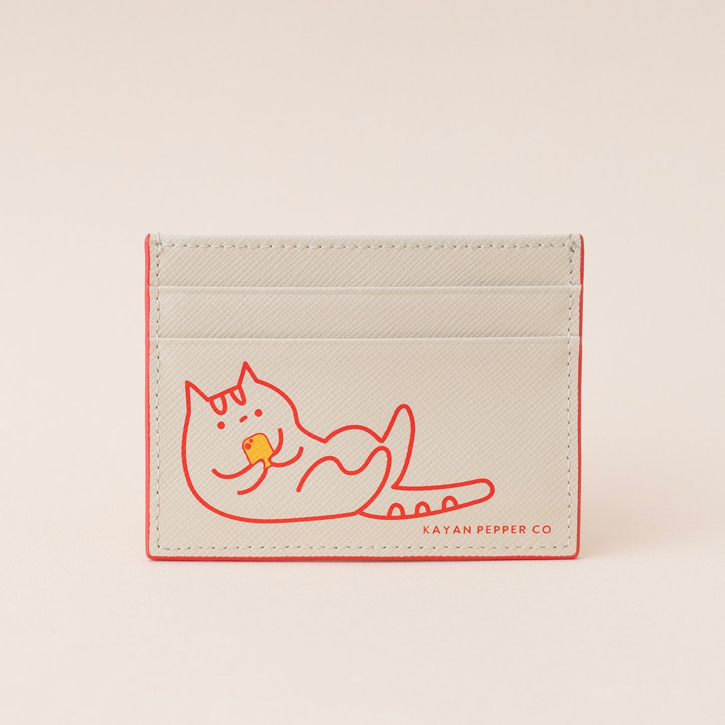Doom Scrolling Cat - Saffiano Leather Card Holder
