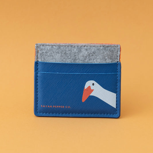 Ornery Goose - Saffiano Leather and Felt Card Holder