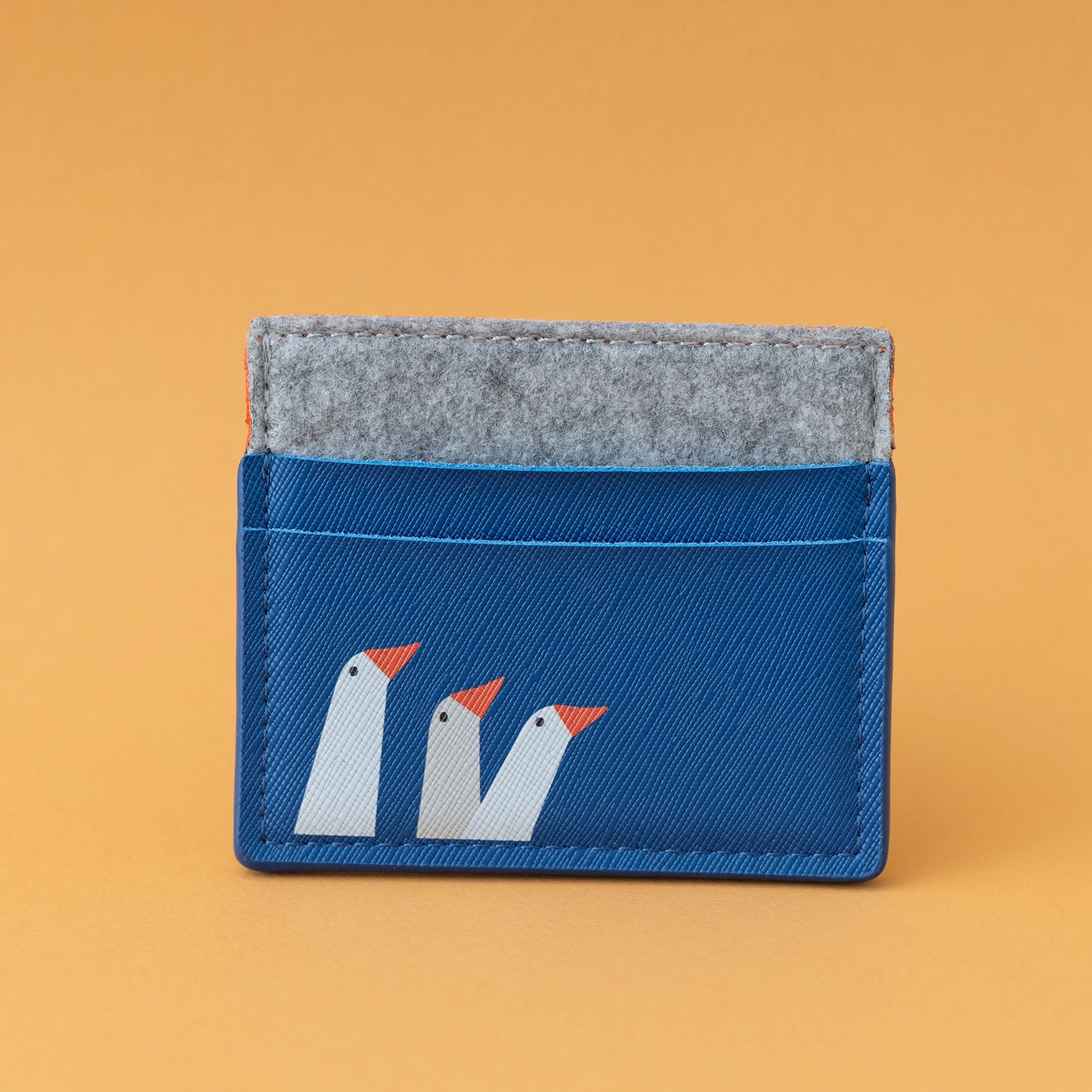 Ornery Goose - Saffiano Leather and Felt Card Holder