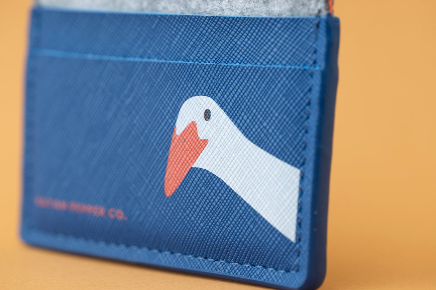 Ornery Goose - Saffiano Leather and Felt Card Holder