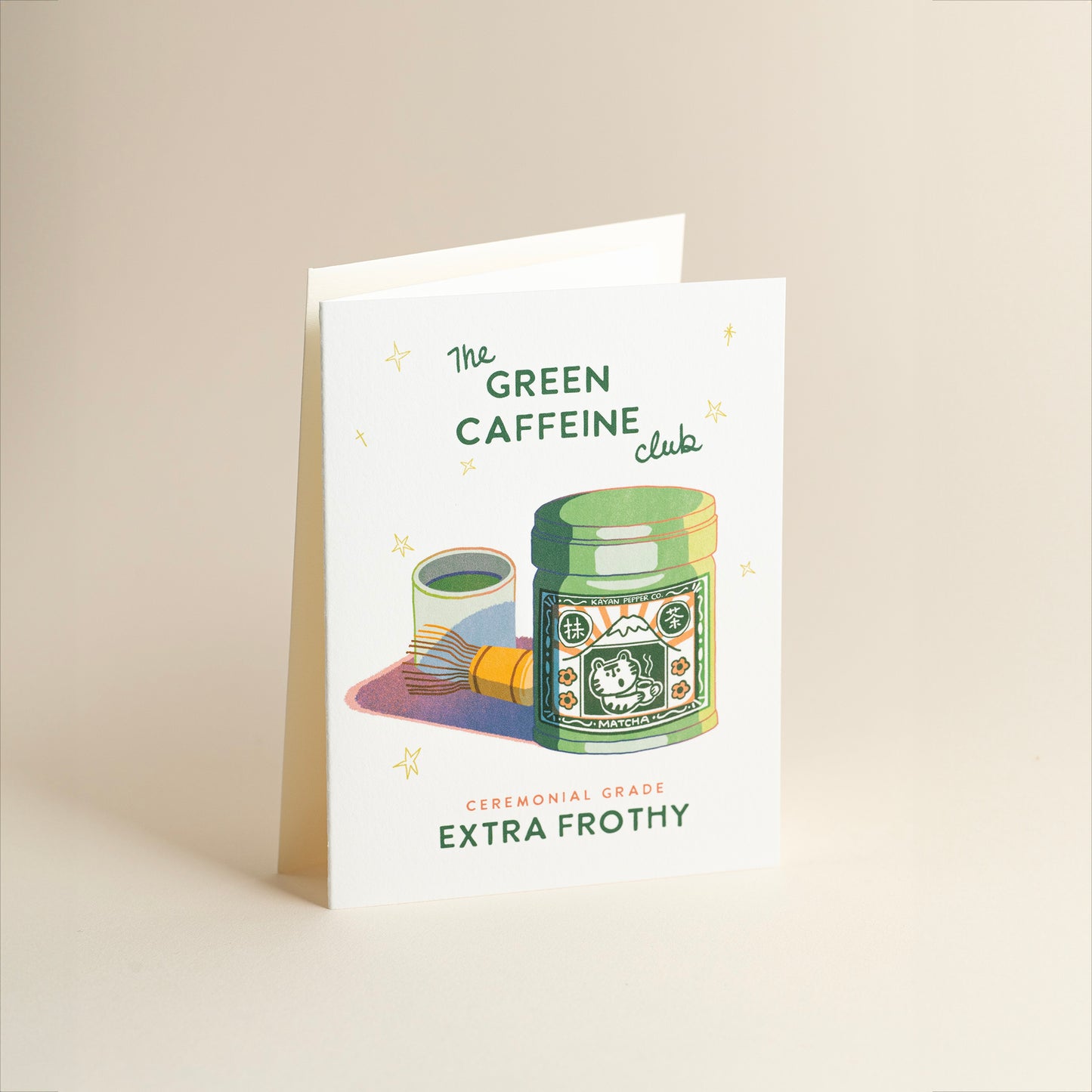 Green Caffeine Club - Greeting Card