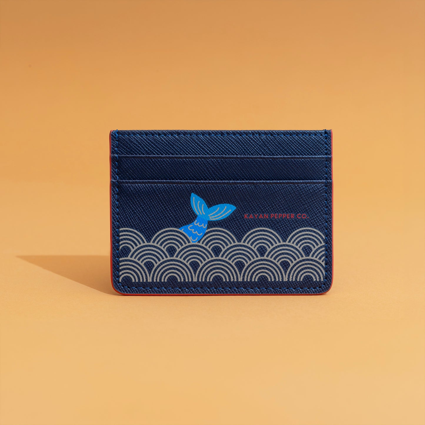Shrimp at Sea - Saffiano Leather Card Holder