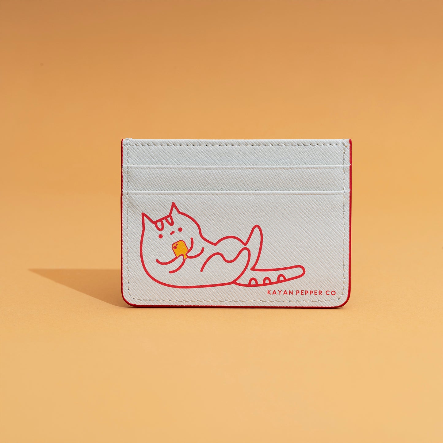Doom Scrolling Cat - Saffiano Leather Card Holder