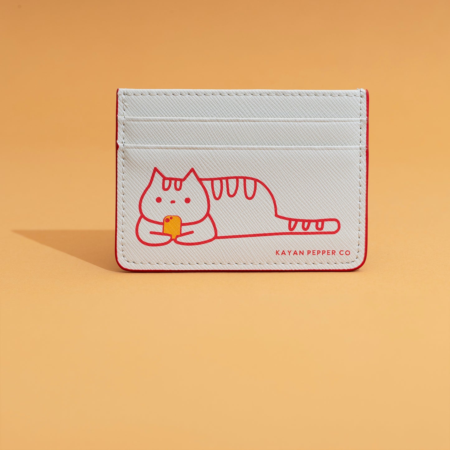 Doom Scrolling Cat - Saffiano Leather Card Holder