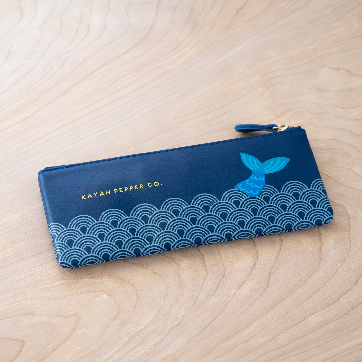 Shrimp at Sea Nappa Leather Pencil Case