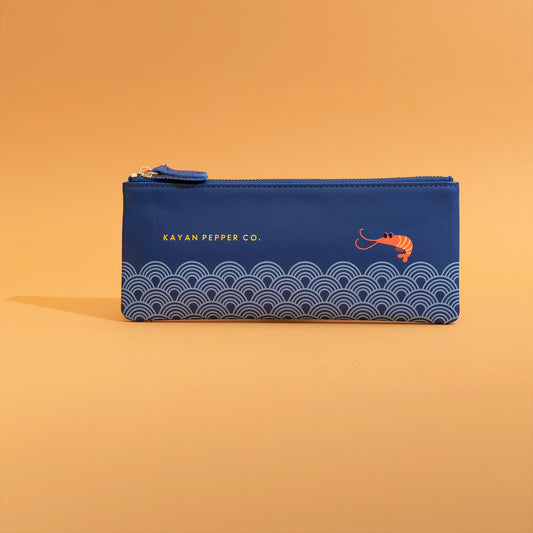 Shrimp at Sea Nappa Leather Pencil Case