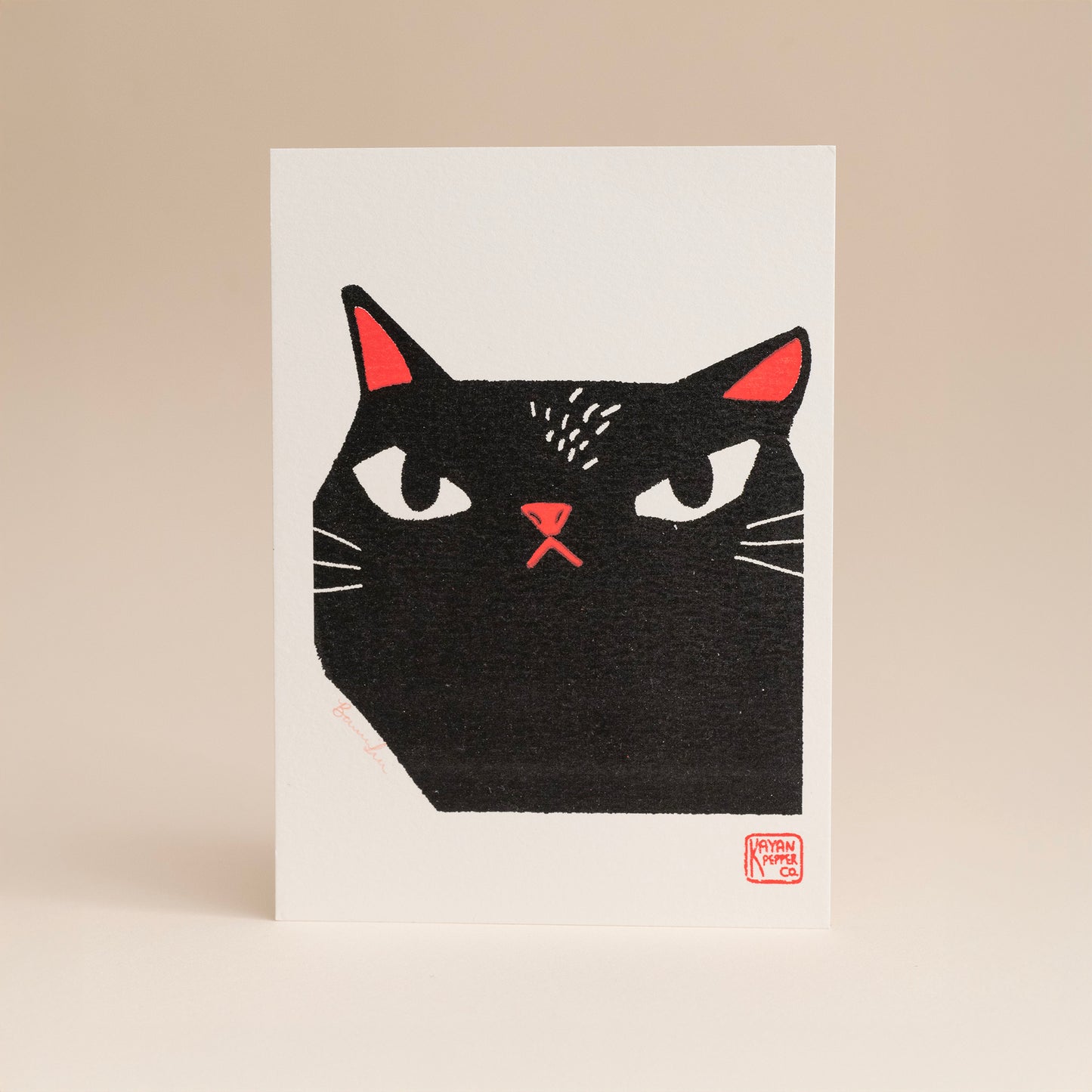 Salty Cat - 5x7" Mini Screen Print