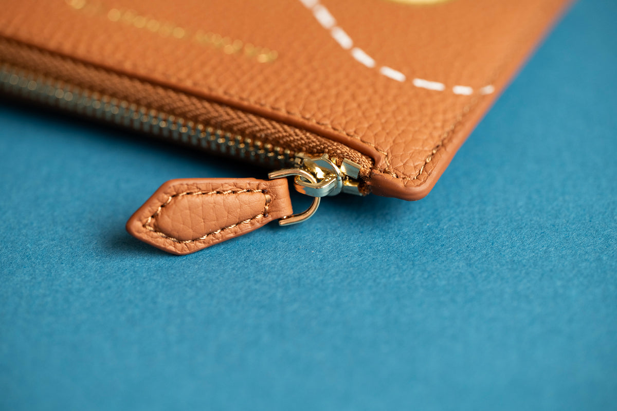 Toad Leather Zip Wallet - Golden Brown