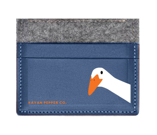 Ornery Goose - Saffiano Leather and Felt Card Holder