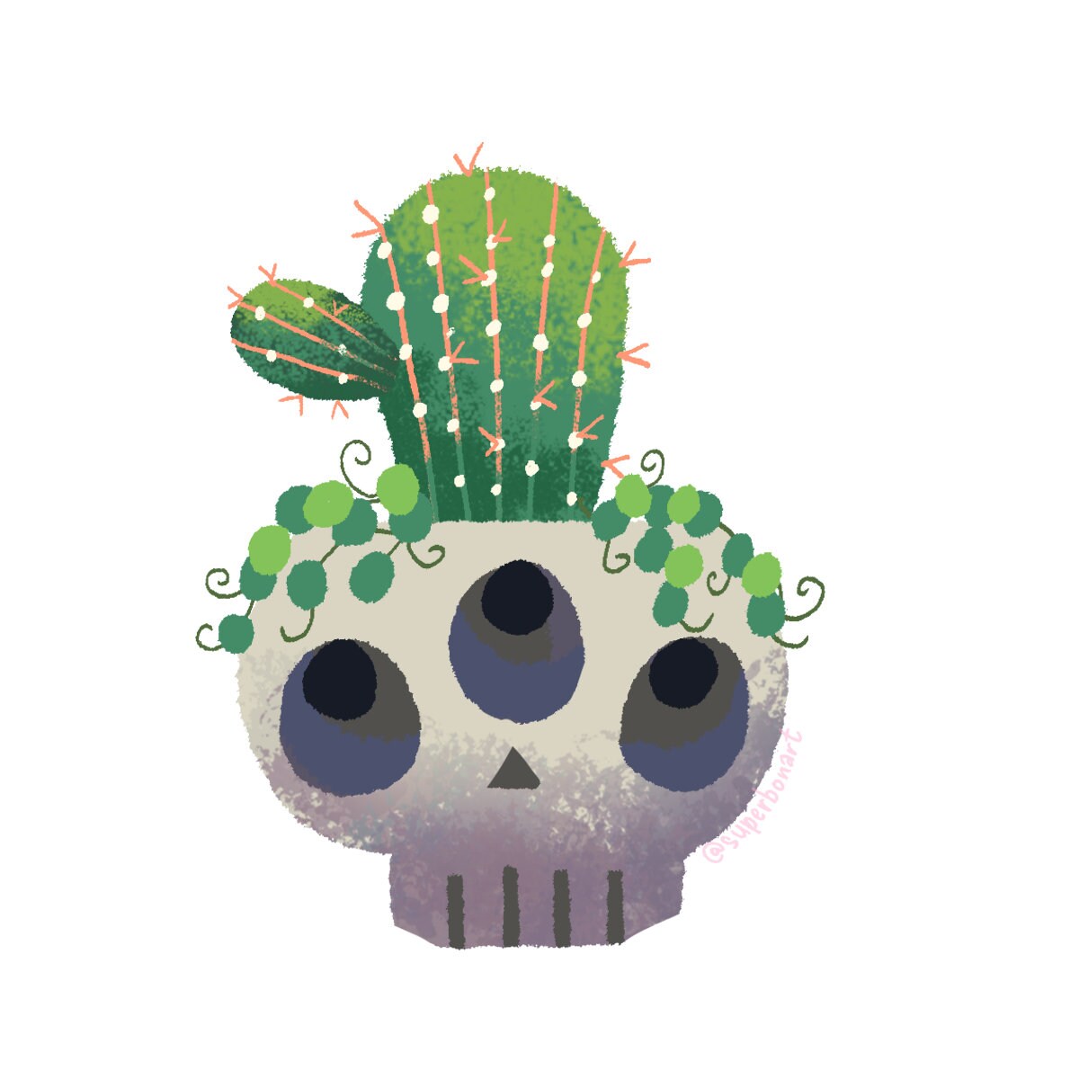 Skull Cactus - Halloween Sticker