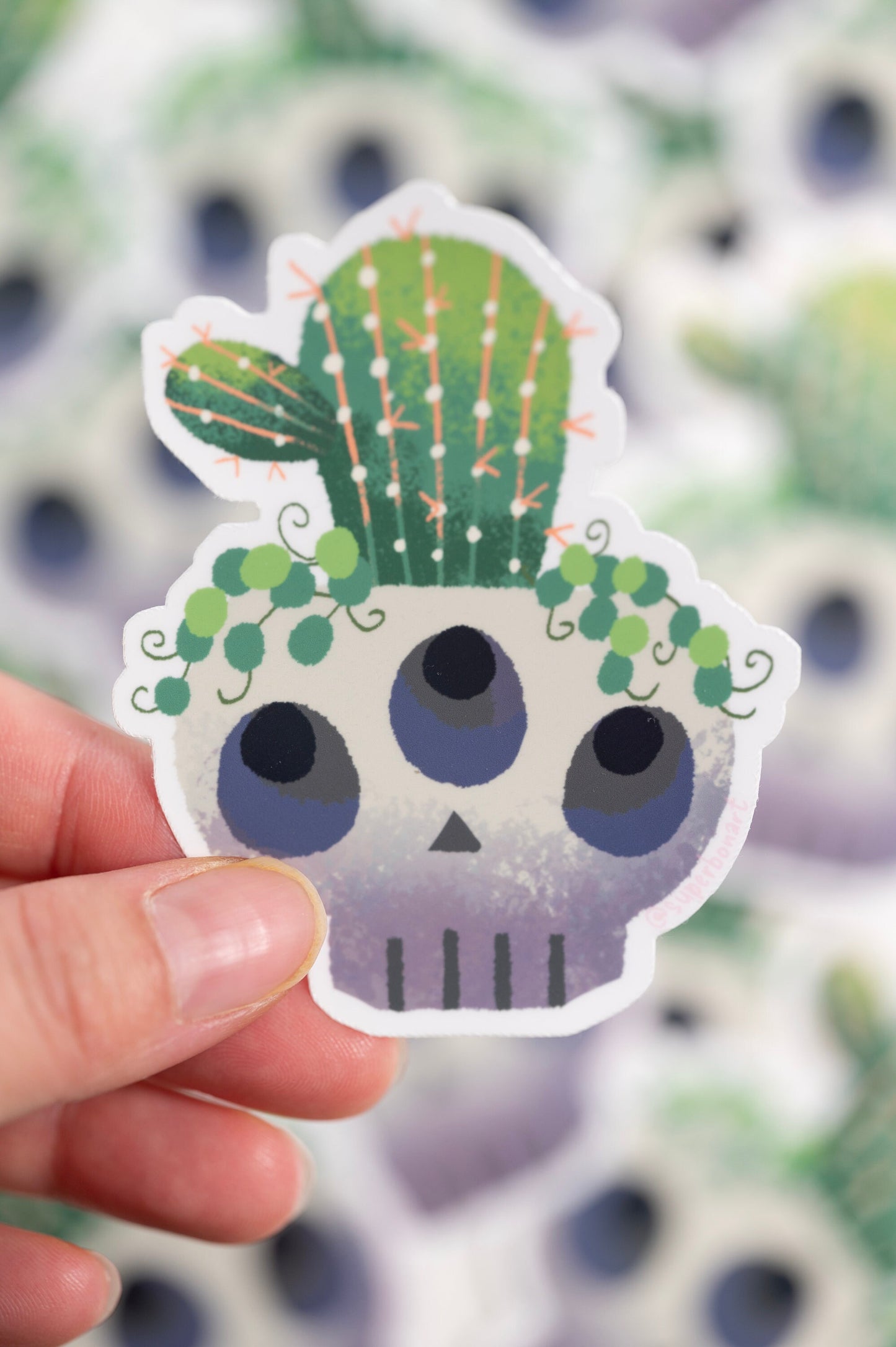 Skull Cactus - Halloween Sticker