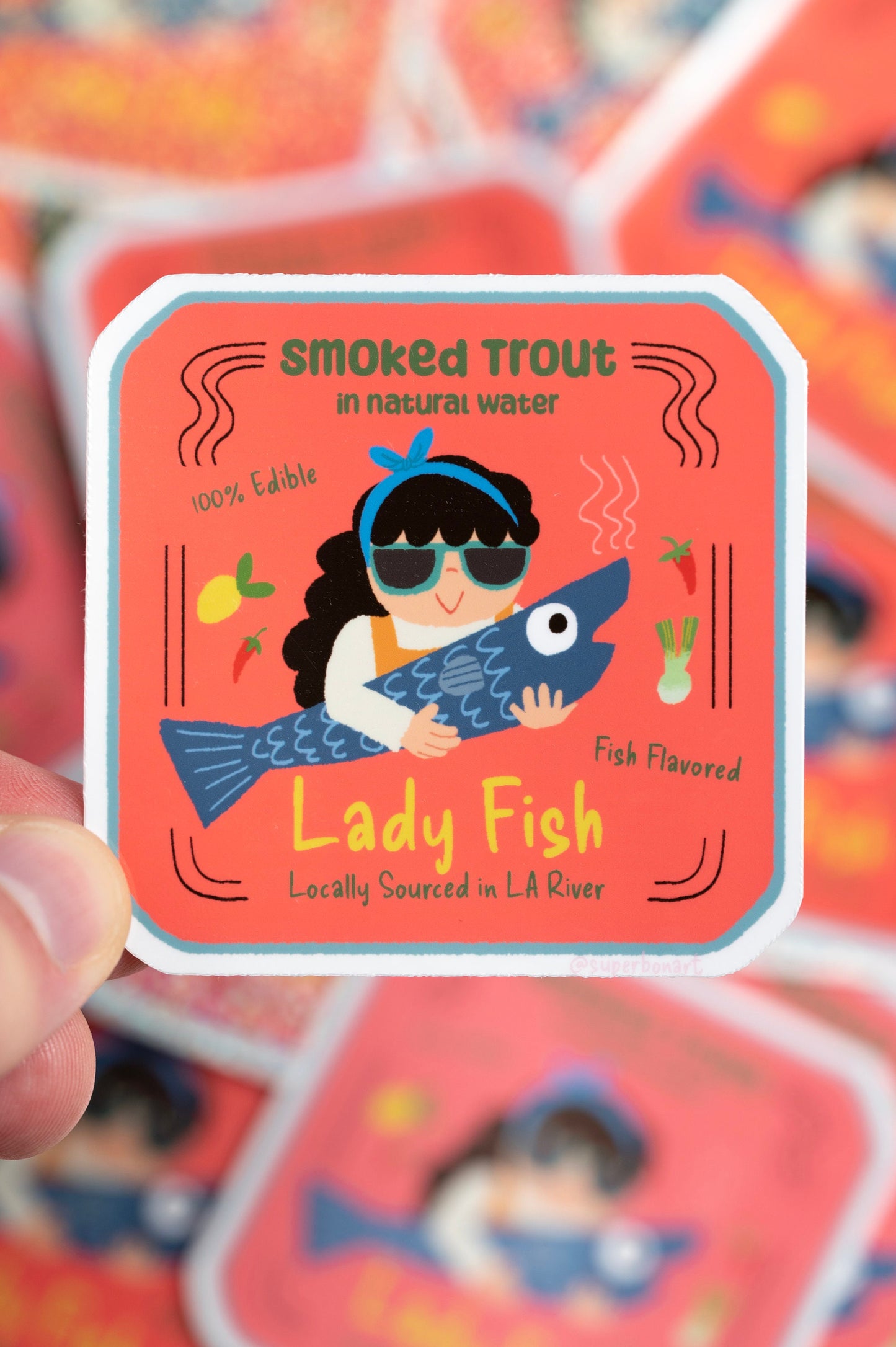 Tinned Fish Lady - Vinyl Sticker