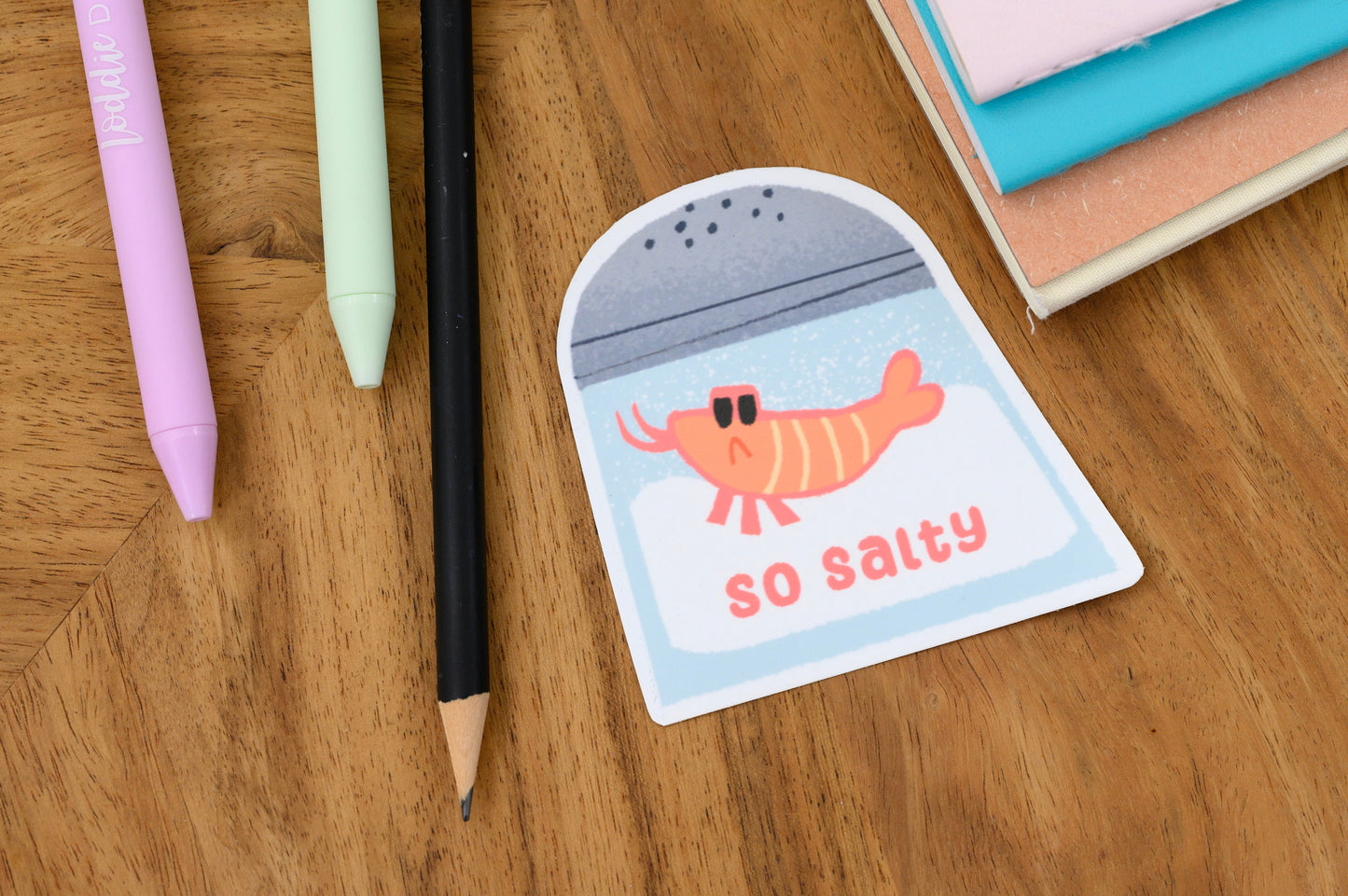 So Salty - Cute Angry Shrimp Vinyl Sticker