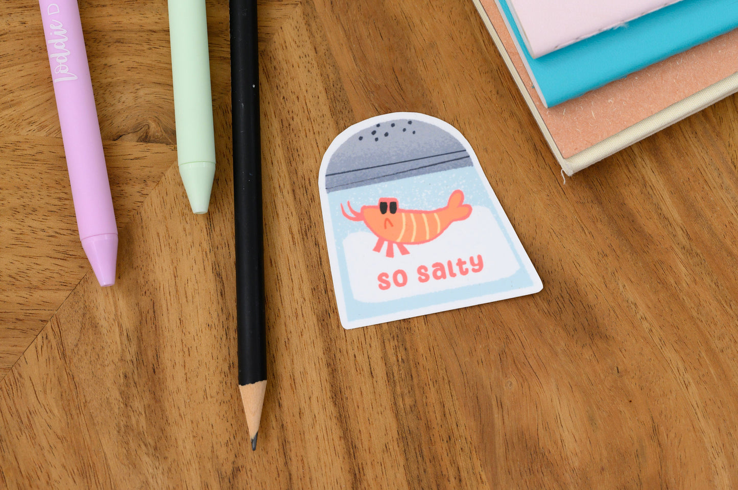 So Salty - Cute Angry Shrimp Vinyl Sticker