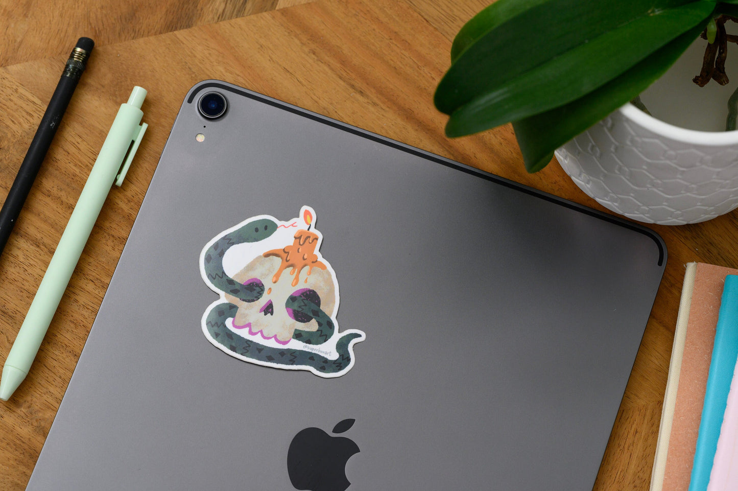 Skull with Snake - Halloween Sticker