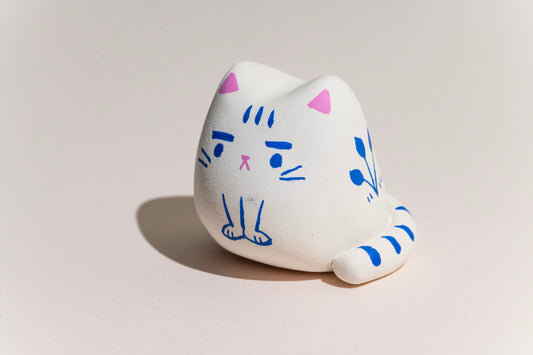 Percy the Cat II - Hand Made Clay Sculpture