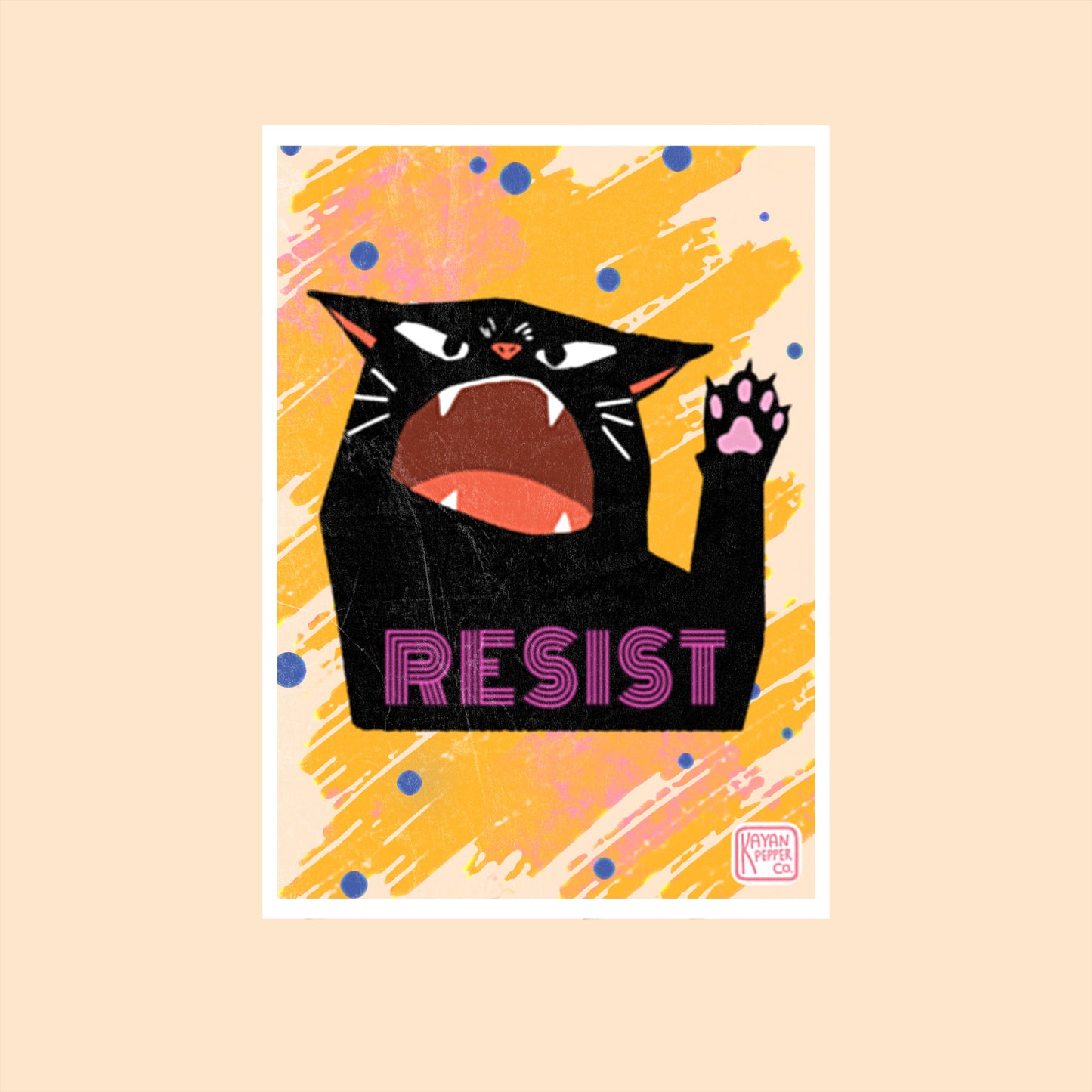 Resist Cat 5x7" Print
