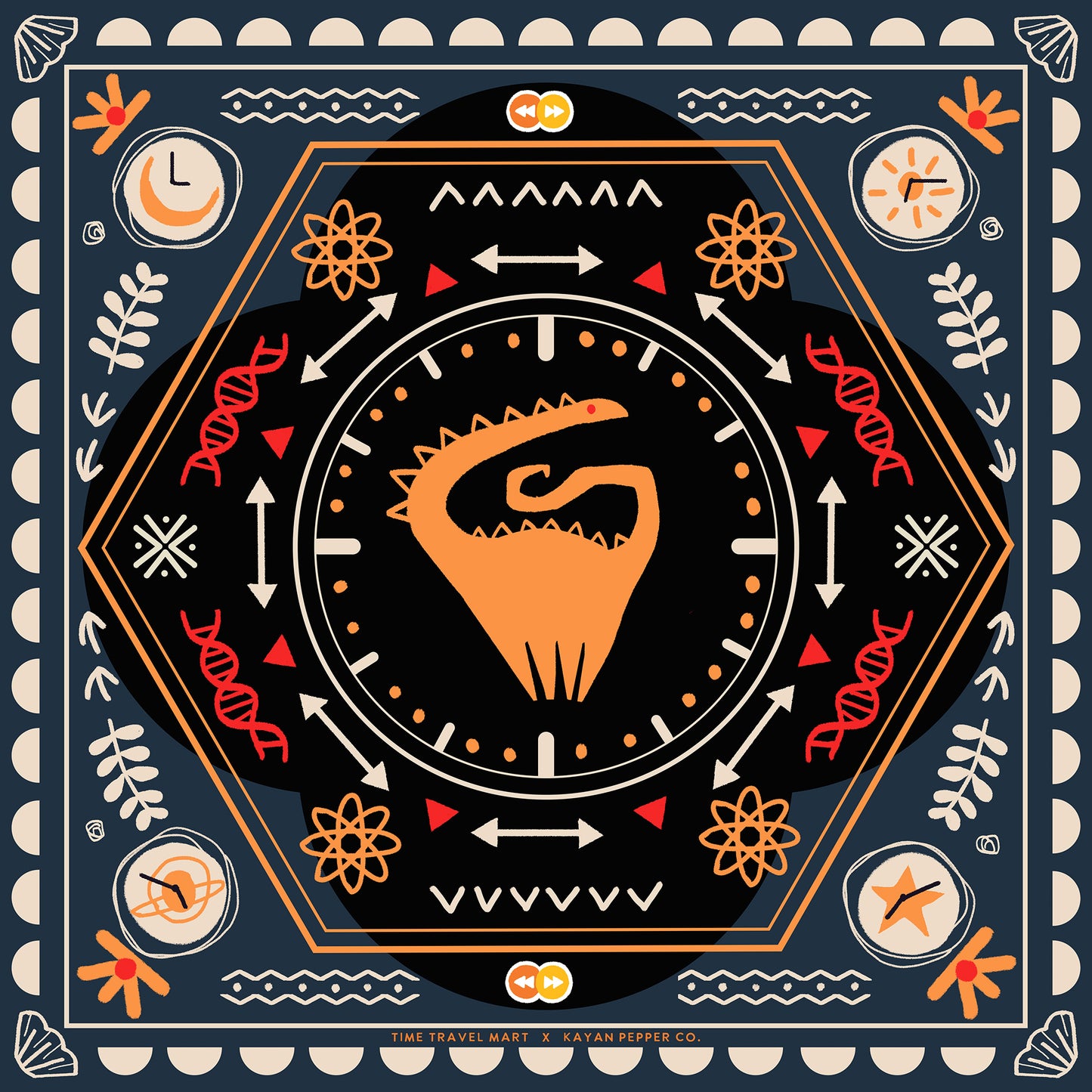 Time Traveller Mart x Kayan Pepper Co. Dino Bandana